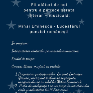 Serata literar-muzicală dedicată lui Mihai Eminescu